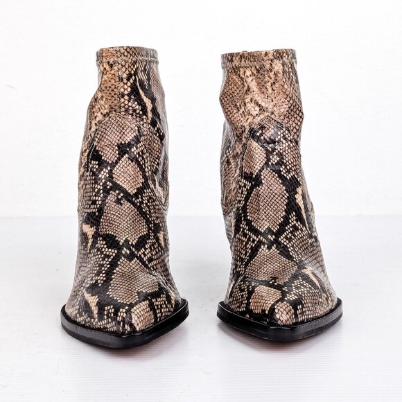 Dolce Vita Women Shanta Vegan Snake Print Pointy Toe Fashion Ankle Boots sz 7.5 - Picture 2 of 7
